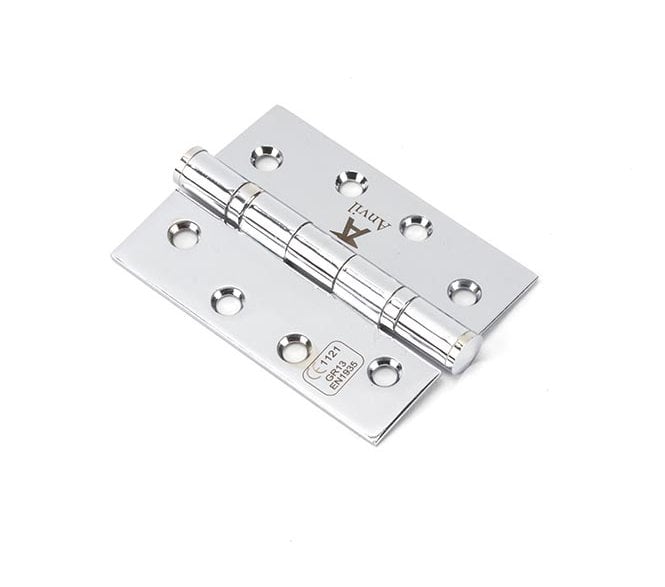 From The Anvil Polished Chrome 102mm Ball Bearing Butt Hinge (Pair)