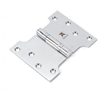 From The Anvil Polished Chrome 102x75x125mm Parliament Hinge (Pair)