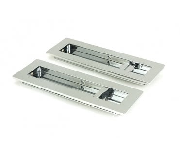 From The Anvil Polished Chrome 175mm Plain Rectangular Pull - Privacy Set