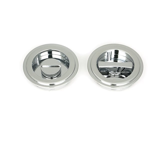 From The Anvil Polished Chrome 60mm Art Deco Round Pull - Privacy Set