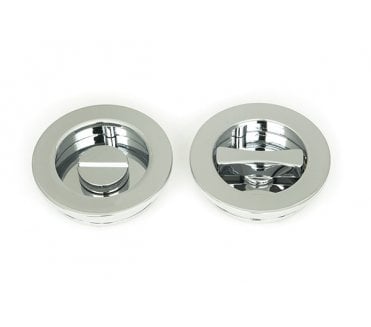From The Anvil Polished Chrome 60mm Plain Round Pull - Privacy Set