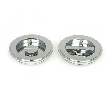 From The Anvil Polished Chrome 75mm Art Deco Round Pull - Privacy Set