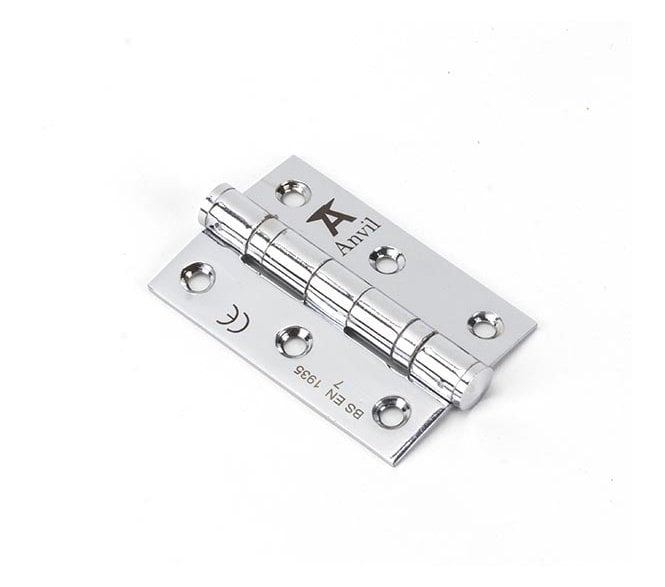 From The Anvil Polished Chrome 75mm Ball Bearing Butt Hinge (Pair)