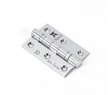 From The Anvil Polished Chrome 75mm Ball Bearing Butt Hinge (Pair)