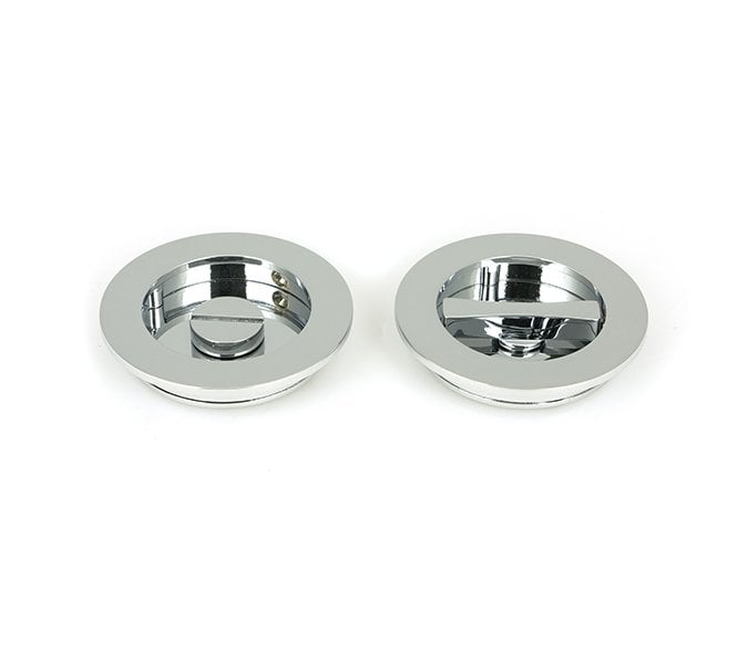 From The Anvil Polished Chrome 75mm Plain Round Pull - Privacy Set