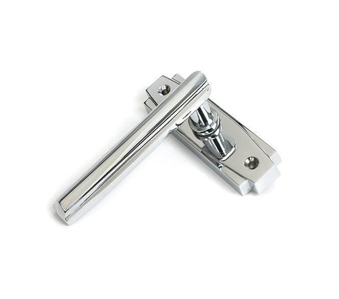 From The Anvil Polished Chrome Art Deco Lever on Rose Set