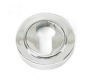 From The Anvil Polished Chrome Round Euro Escutcheon (Plain)