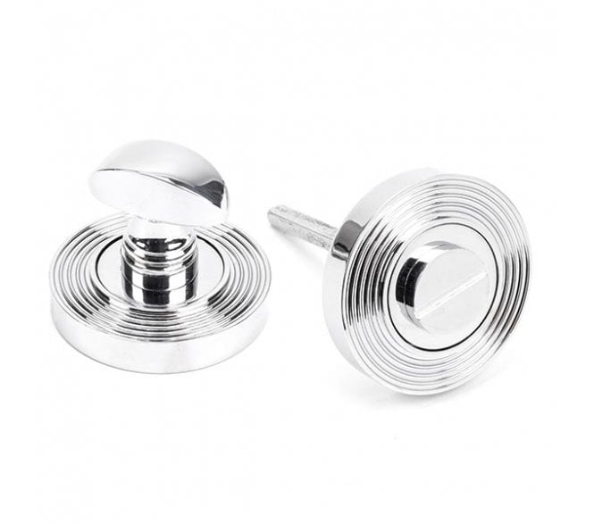 From The Anvil Polished Chrome Round Thumbturn Set (Beehive)