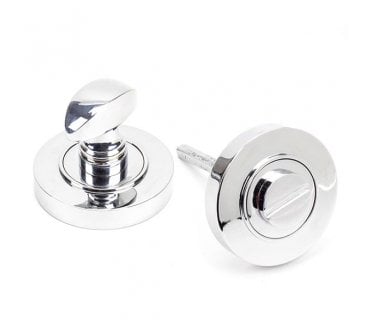 From The Anvil Polished Chrome Round Thumbturn Set (Plain)