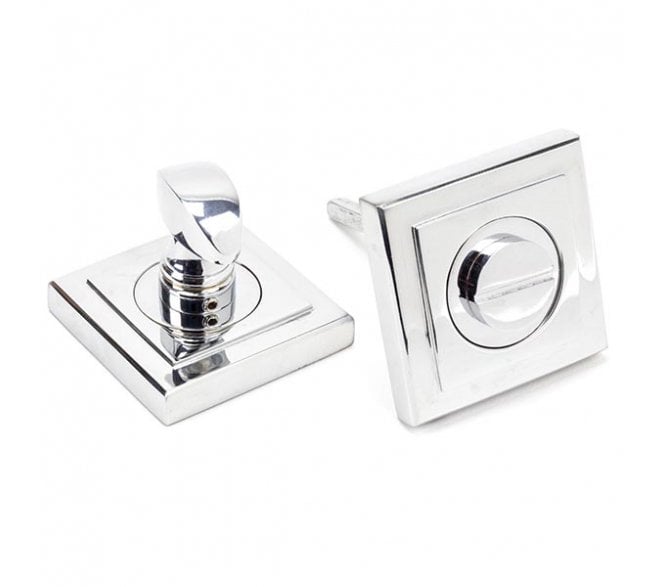 From The Anvil Polished Chrome Round Thumbturn Set (Square)