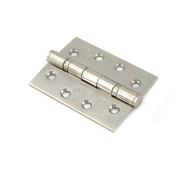 From The Anvil Polished Nickel 102mm Ball Bearing Butt Hinge (Pair)