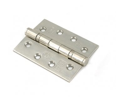 From The Anvil Polished Nickel 102mm Ball Bearing Butt Hinge (Pair)