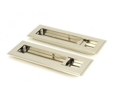 From The Anvil Polished Nickel 175mm Art Deco Rectangular Pull -Privacy Set