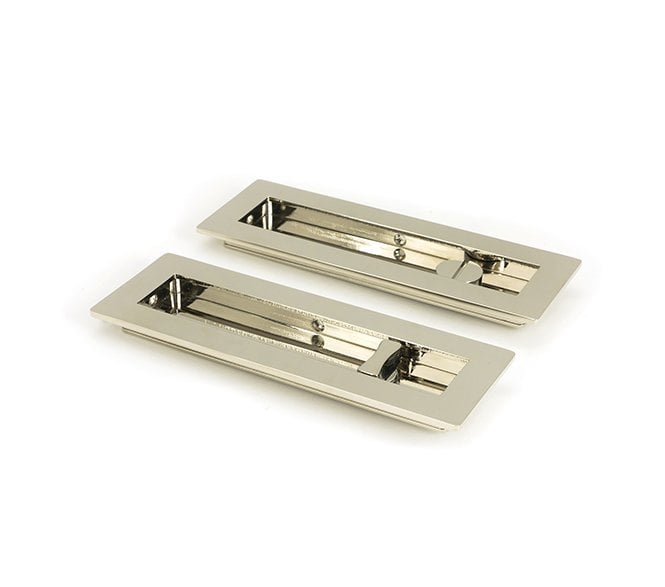 From The Anvil Polished Nickel 175mm Plain Rectangular Pull - Privacy Set