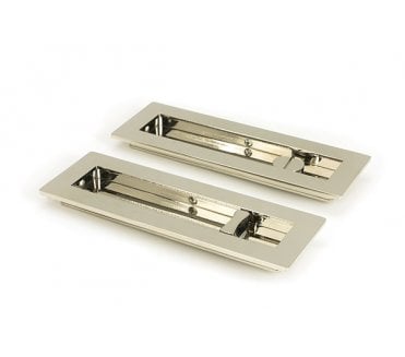From The Anvil Polished Nickel 175mm Plain Rectangular Pull - Privacy Set