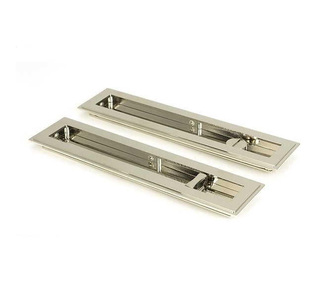 From The Anvil Polished Nickel 250mm Art Deco Rectangular Pull -Privacy Set