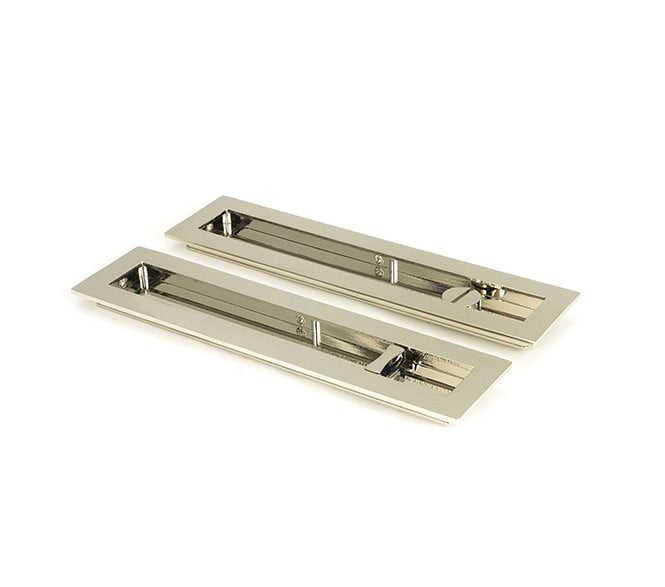 From The Anvil Polished Nickel 250mm Plain Rectangular Pull - Privacy Set