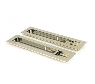 From The Anvil Polished Nickel 250mm Plain Rectangular Pull - Privacy Set