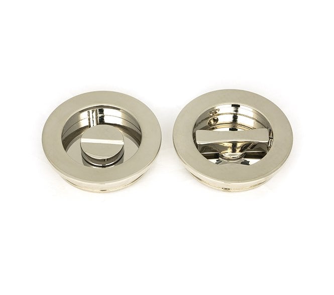 From The Anvil Polished Nickel 60mm Plain Round Pull - Privacy Set