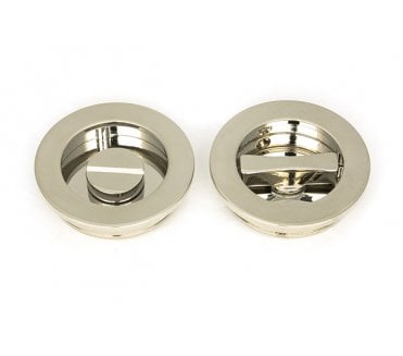 From The Anvil Polished Nickel 60mm Plain Round Pull - Privacy Set