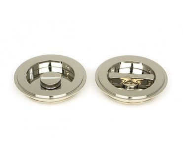 From The Anvil Polished Nickel 75mm Art Deco Round Pull - Privacy Set