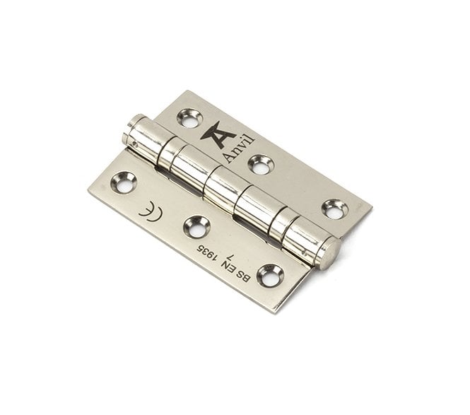 From The Anvil Polished Nickel 75mm Ball Bearing Butt Hinge (Pair)