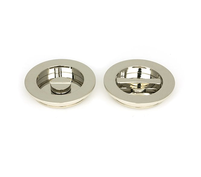 From The Anvil Polished Nickel 75mm Plain Round Pull - Privacy Set