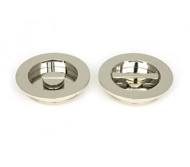 From The Anvil Polished Nickel 75mm Plain Round Pull - Privacy Set