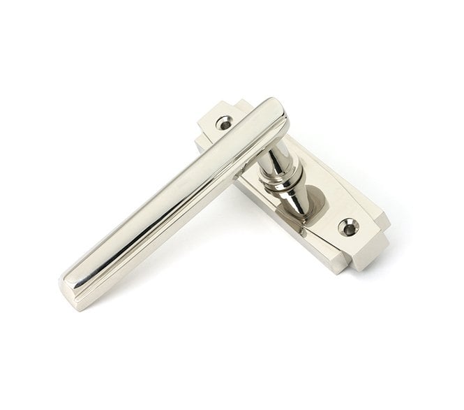 From The Anvil Polished Nickel Art Deco Lever on Rose Set