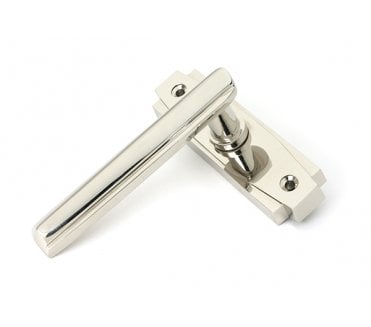 From The Anvil Polished Nickel Art Deco Lever on Rose Set