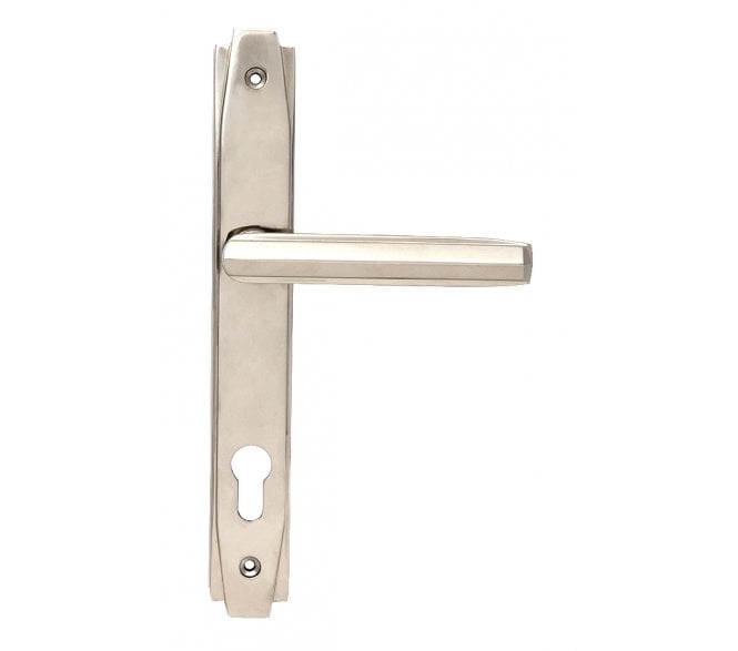 From The Anvil Polished Nickel Art Deco Slimline Lever Espag. Lock Set