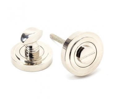 From The Anvil Polished Nickel Round Thumbturn Set (Art Deco)