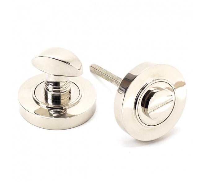 From The Anvil Polished Nickel Round Thumbturn Set (Plain)