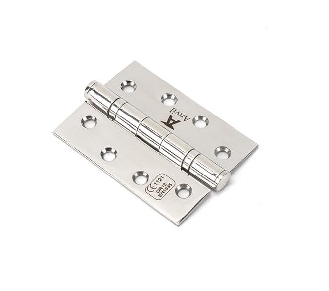 From The Anvil Polished SS 102mm Ball Bearing Butt Hinge (Pair)