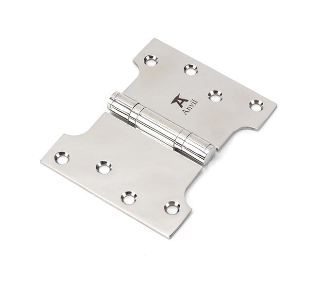 From The Anvil Polished SS 102x75x125mm Parliament Hinge (Pair)
