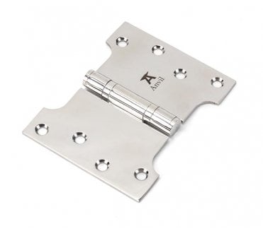 From The Anvil Polished SS 102x75x125mm Parliament Hinge (Pair)