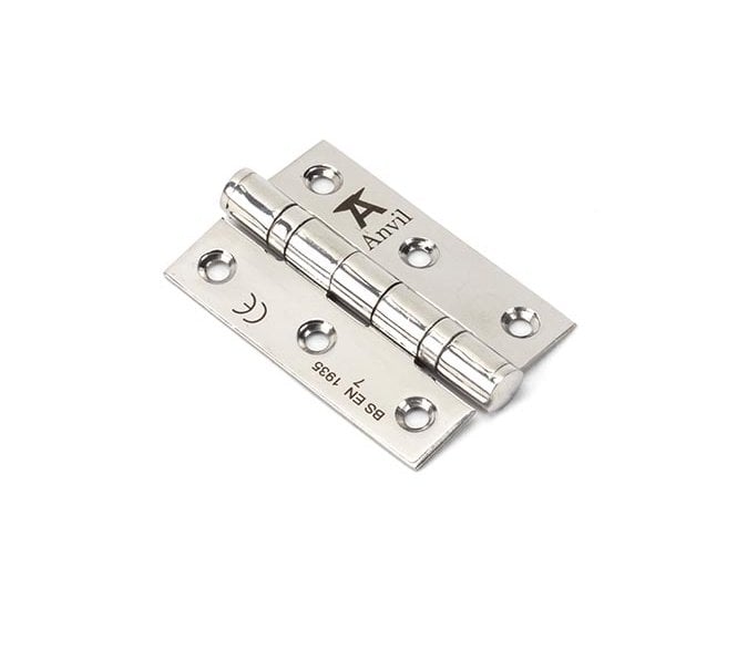 From The Anvil Polished SS 75mm Ball Bearing Butt Hinge (Pair)