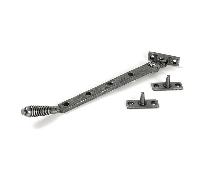 From The Anvil Reeded Casement Window Stay - Pewter