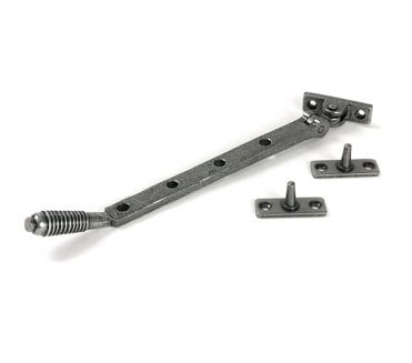 From The Anvil Reeded Casement Window Stay - Pewter