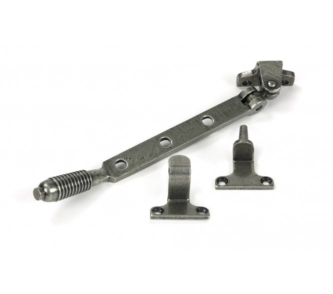 From The Anvil Reeded Casement Window Stay (Steel Window) - Pewter