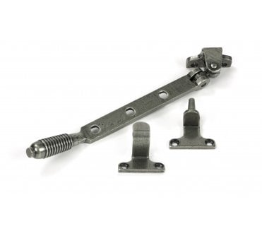 From The Anvil Reeded Casement Window Stay (Steel Window) - Pewter