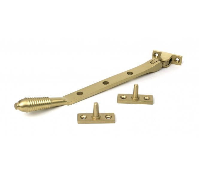 From The Anvil Reeded Casement Window Stays - Satin Brass