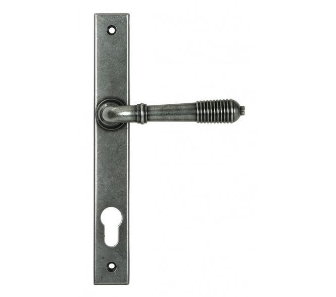 From The Anvil Reeded Multipoint Espag. Lock Set - Pewter