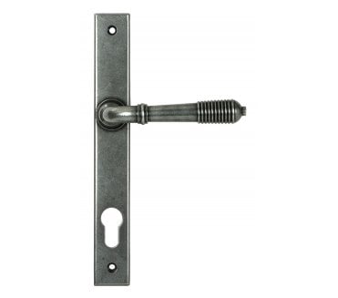 From The Anvil Reeded Multipoint Espag. Lock Set - Pewter