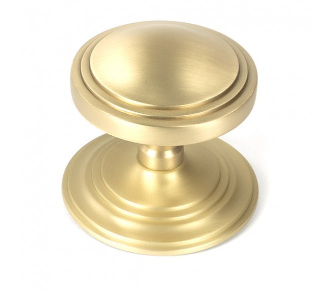 From The Anvil Satin Brass Art Deco Centre Door Knob