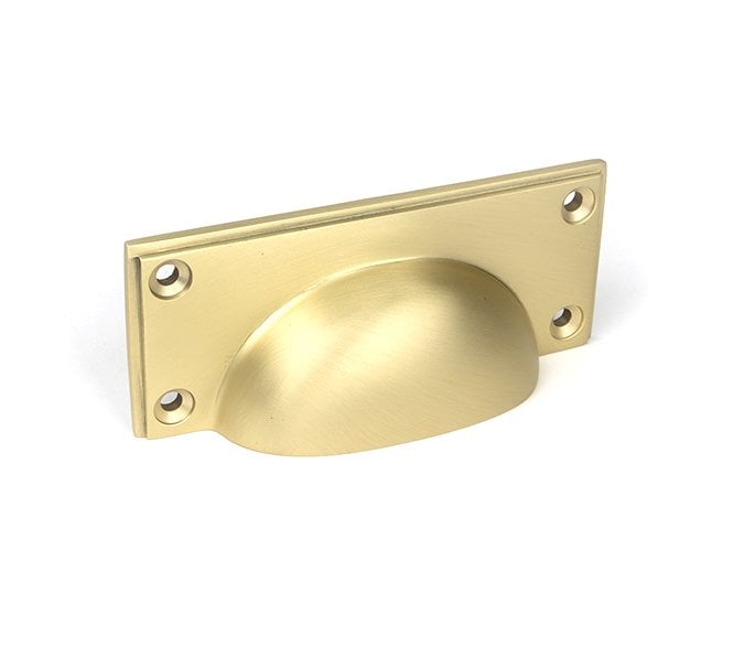 From The Anvil Satin Brass Art Deco Drawer Pull