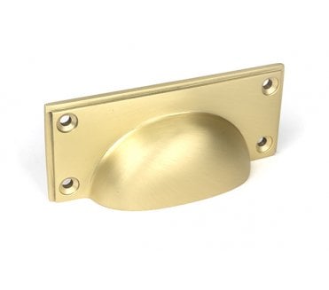 From The Anvil Satin Brass Art Deco Drawer Pull