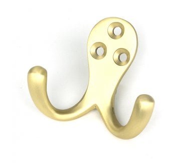 From The Anvil Satin Brass Celtic Double Robe Hook