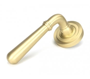 From The Anvil Satin Brass Newbury Lever on Rose Set (Art Deco) - Unsprung