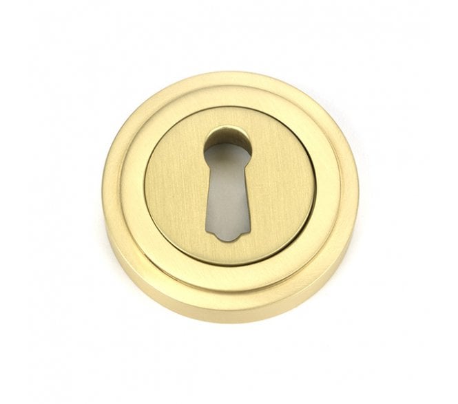 From The Anvil Satin Brass Round Escutcheon (Art Deco)